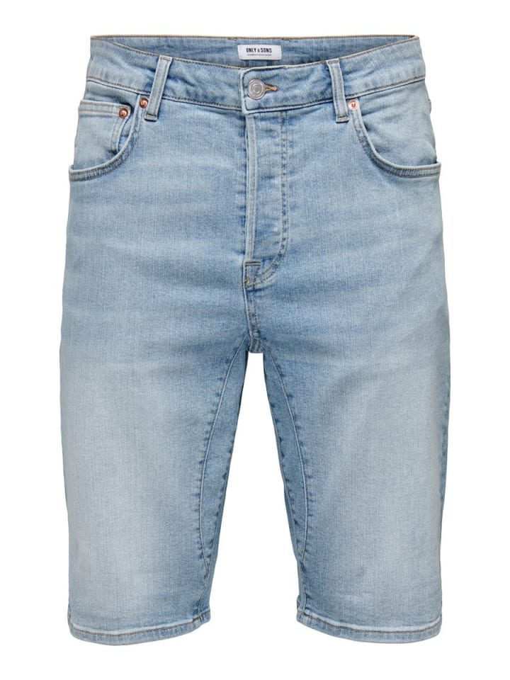 Jeans-Shorts in Light Blue Denim