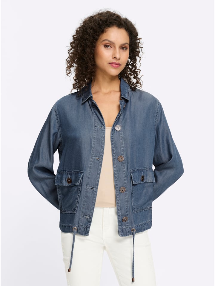 Lyocell-Jacke in blue-bleached