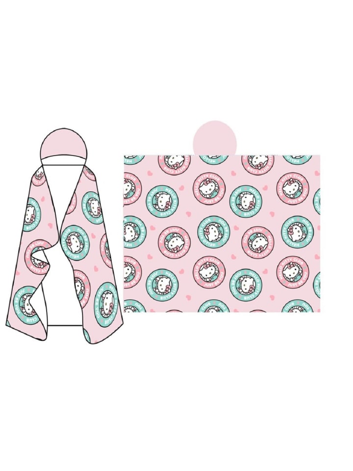 Hello Kitty Kuscheldecke mit Kapuze für Kinder – weich & wärmend – in Pink
