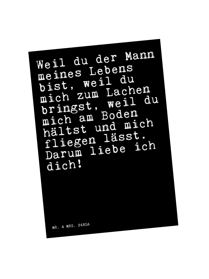 Grußkarte Weil du der Mann... mit Spruch in Schwarz
