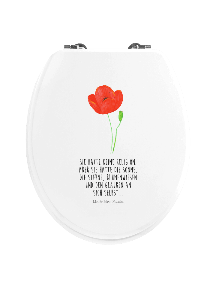 Klobrille Blume Mohnblume mit Spruch in Weiß