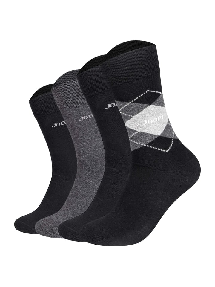 Socken 4er Pack in Schwarz/Grau