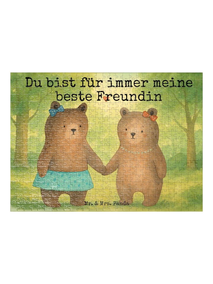 Puzzle Bär Freundin Design mit Spruch in Weiß