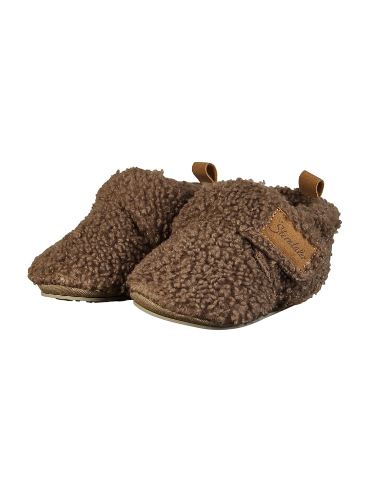 Krabbelschuhe Boucle in braun