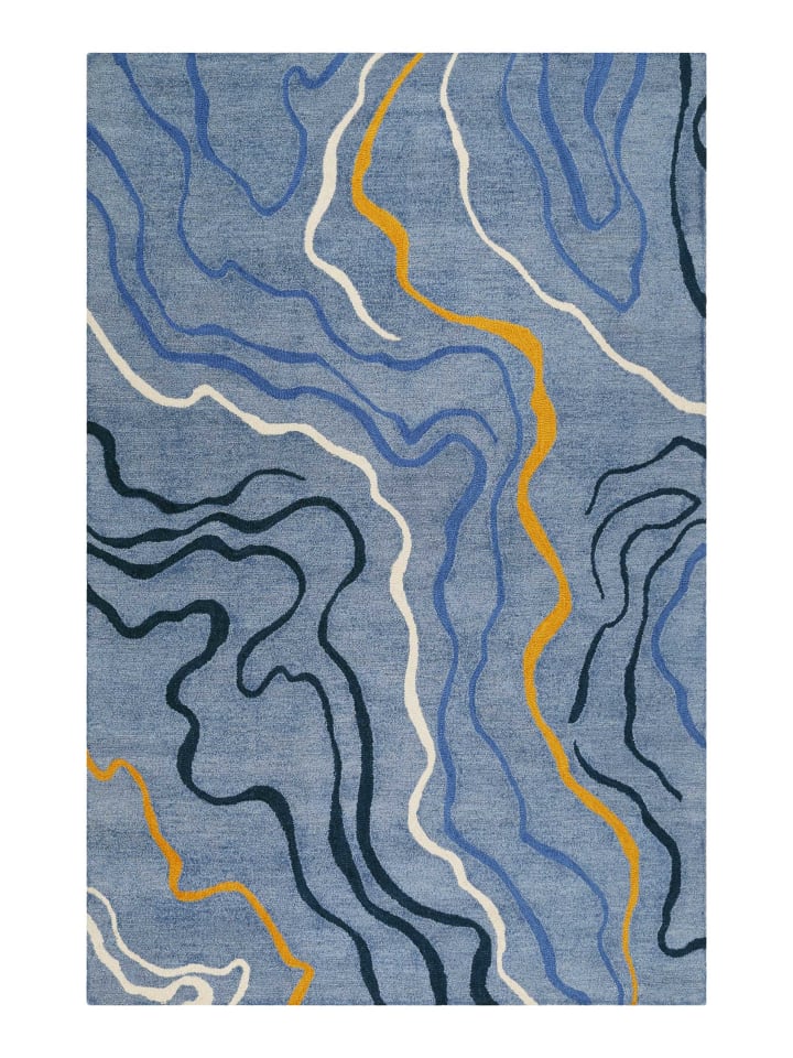 Teppich "Drive" in Hellblau/Blau/Gelb
