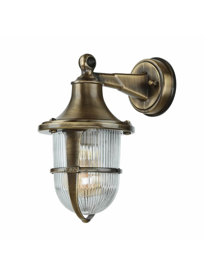 Außen Wandlampe (B)14 x (H)27 cm in Messing Antik