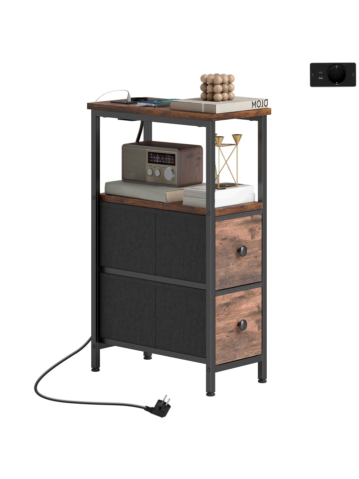 Beistelltisch in Rustikal-Braun 40L x 20B x 63H cm