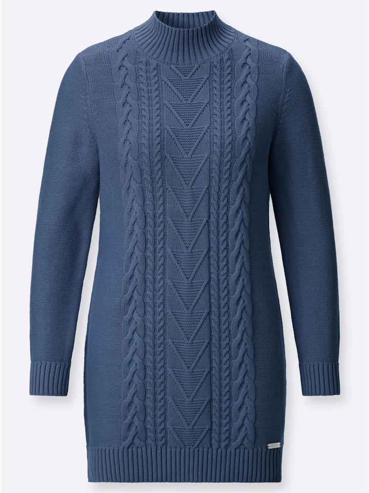 Longpullover in jeansblau