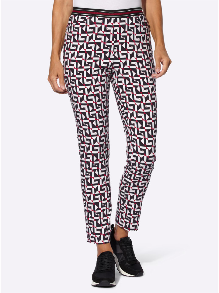 Bengalinhose in schwarz-rot-bedruckt