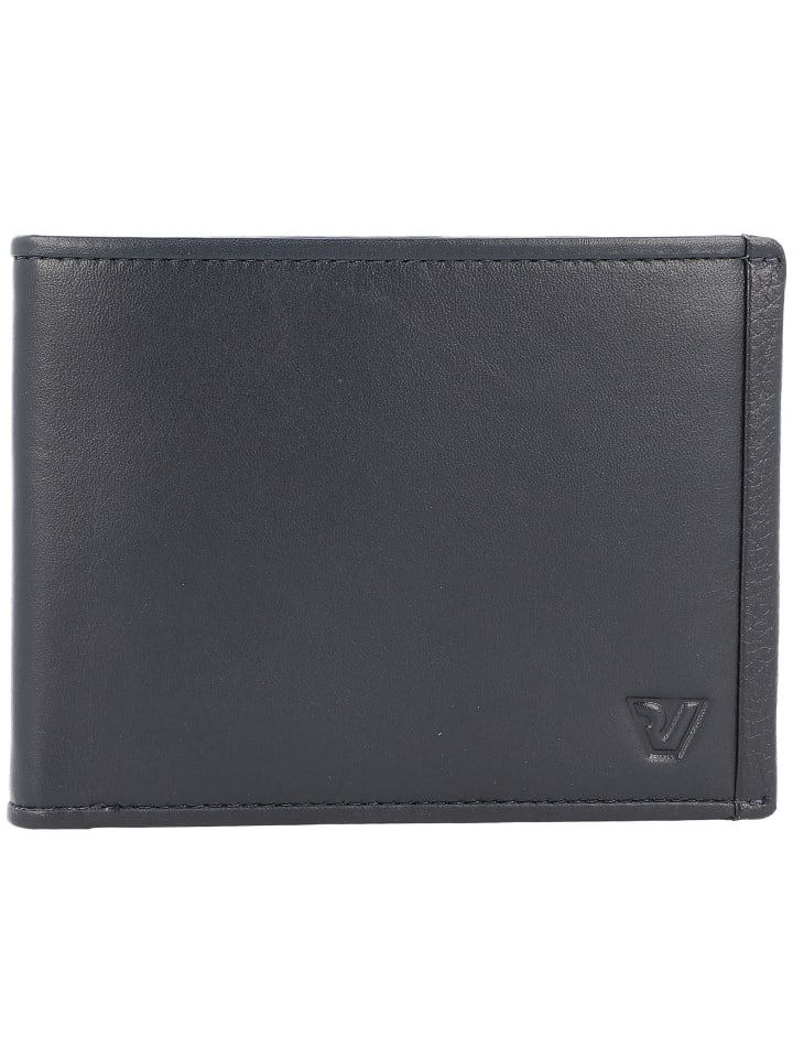 Argo Geldbörse RFID Schutz Leder 12.5 cm navy