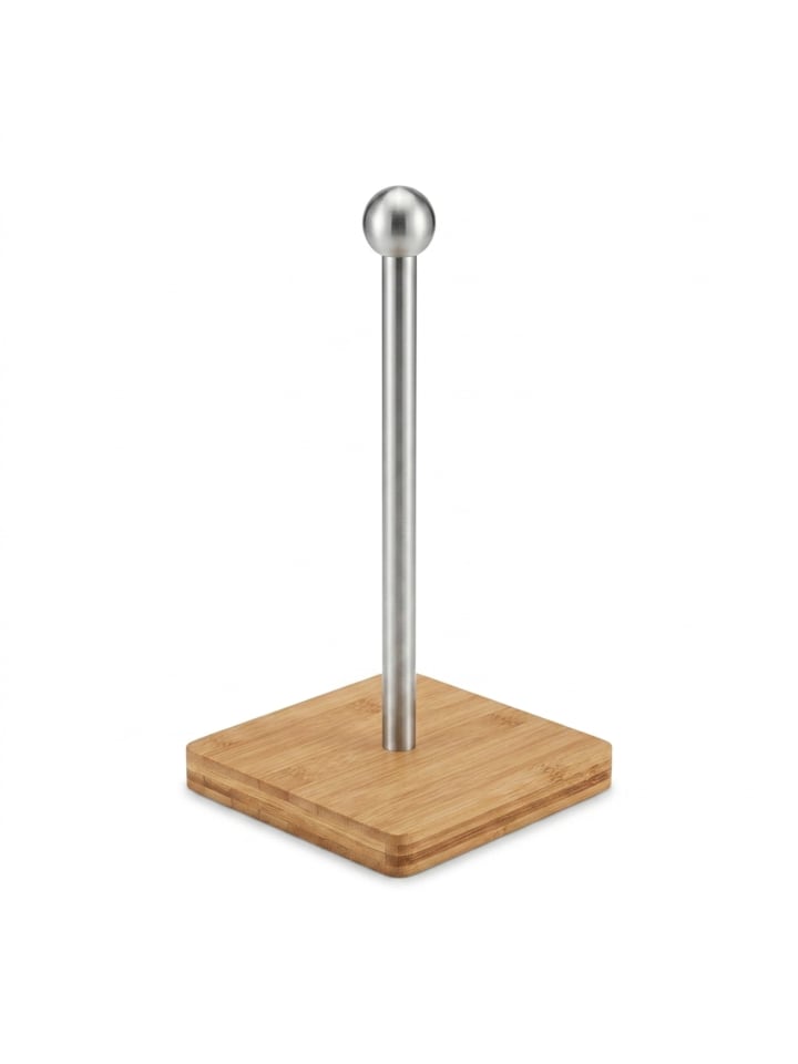 Küchenrollenhalter in Natur/ Grau - (B)16 x (H)35 x (T)16 cm