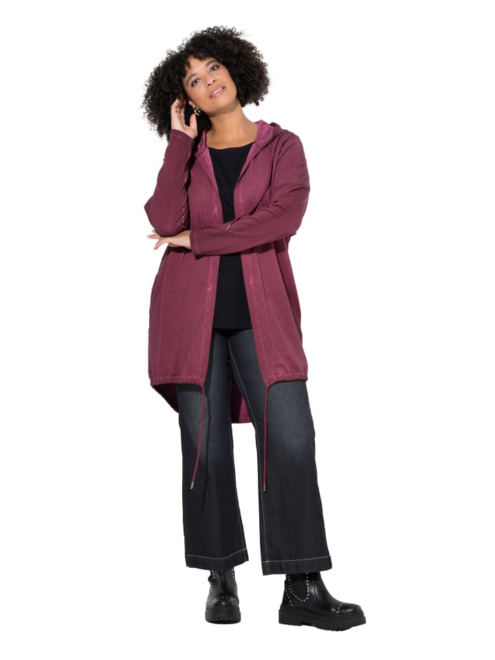 Sweatjacke in dunkel weinrot