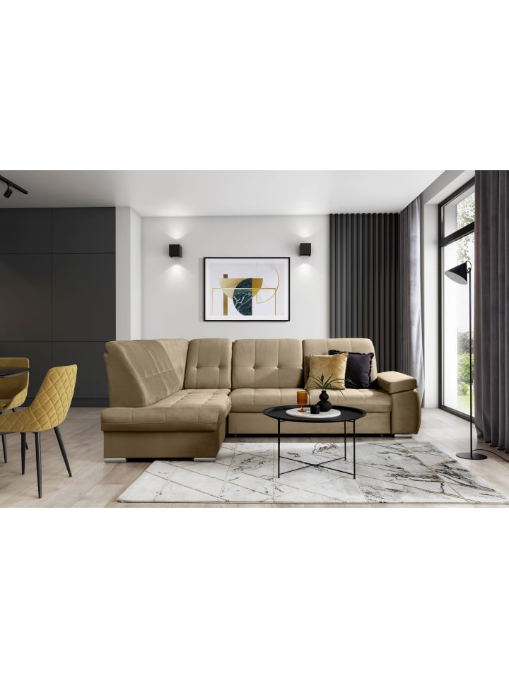 Saido Recamiere Links in Braunbeige -  (L) 272 x (B) 272 x (H) 95 cm