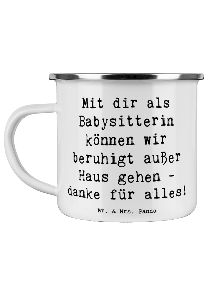 Trinkbecher Spruch Babysitter Dank mit Spruch in Weiß