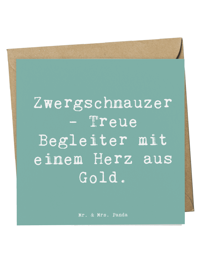 Deluxe Karte Spruch Zwergschnauzer Herz mit Spruch in Meeresbrise