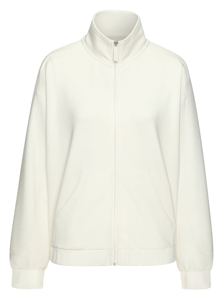 Sweatjacke in wollweiß