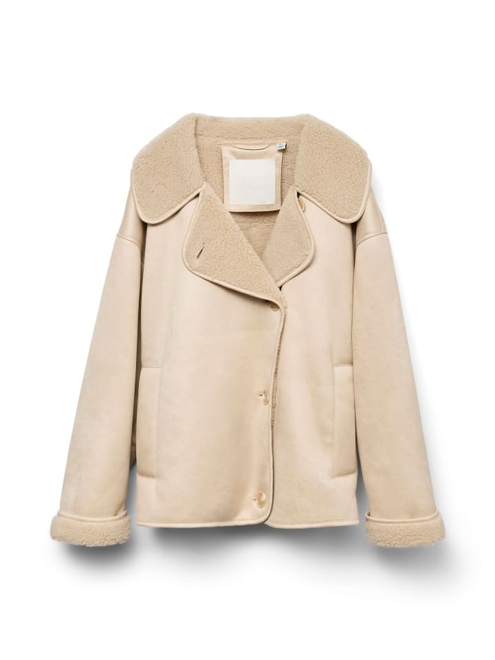Jacke aus Wildleder in Oatmeal