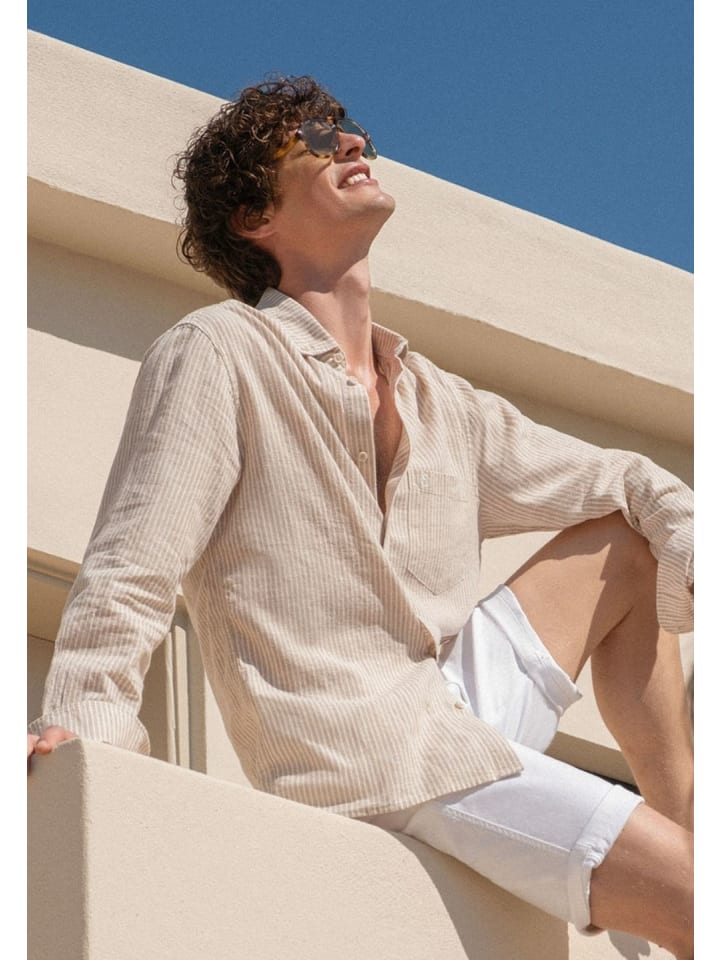 Hemd "MOR19702" in Beige/Cremeweiß