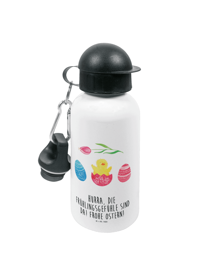 Trinkflasche Küken Schlüpfen mit Spruch in Weiß