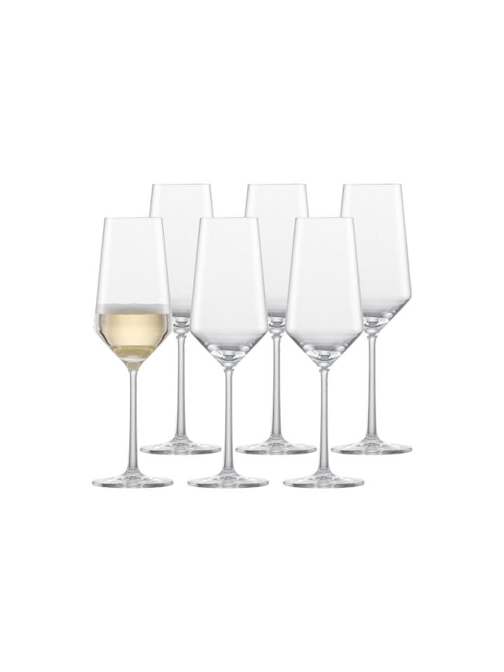 6er Set Champagnergläser Pure in Transparent 297 ml