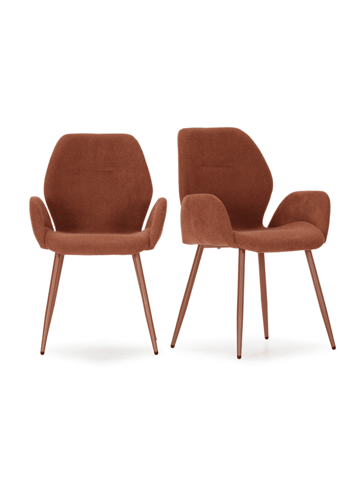 2er-Set Sessel SOLA  in Terrakotta - (W)57,5  x (H)47,5  x (L)57 cm