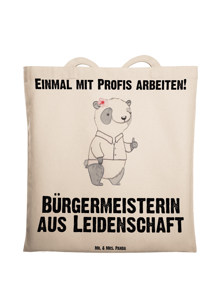 Tasche Bürgermeisterin Leidenschaft mit Spruch in Creme