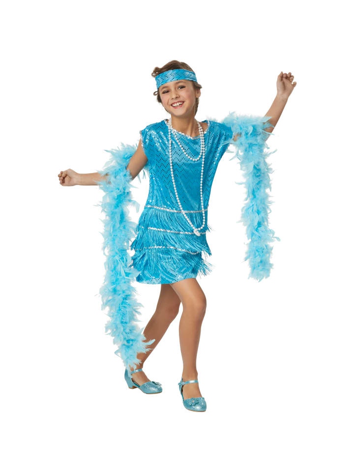 Musikerin, auch Tänzerin, in der Farbe blau, Gr. 128 (7-8 Jahre)