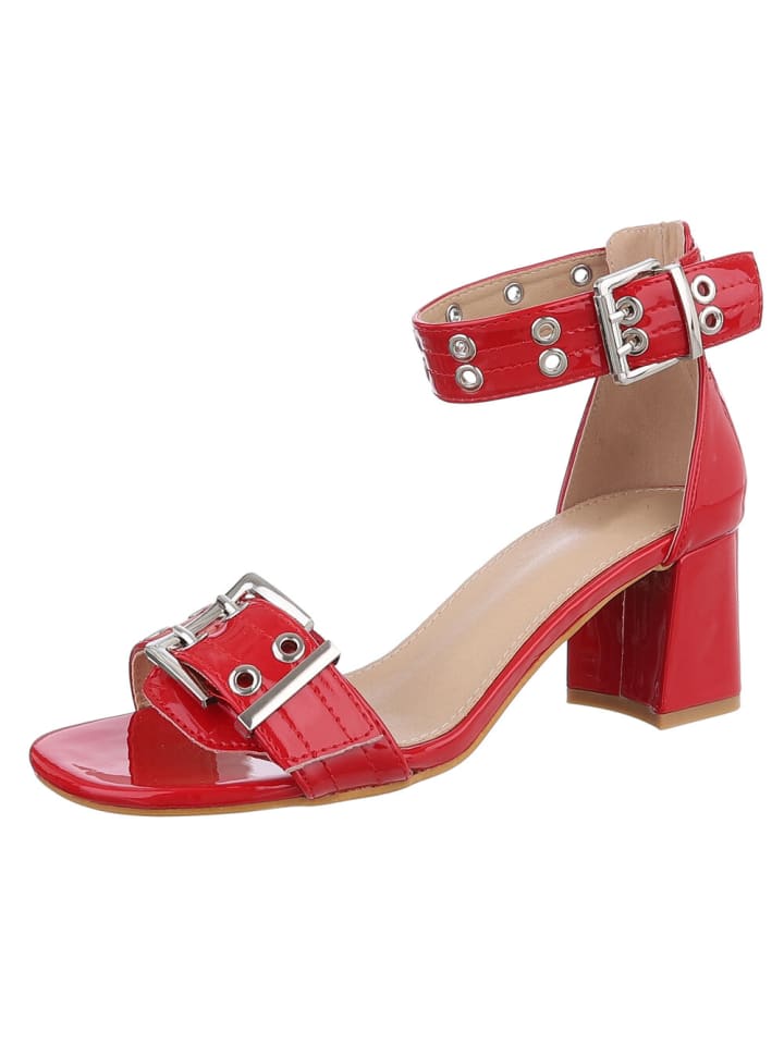 High-Heel Sandalette in Rot