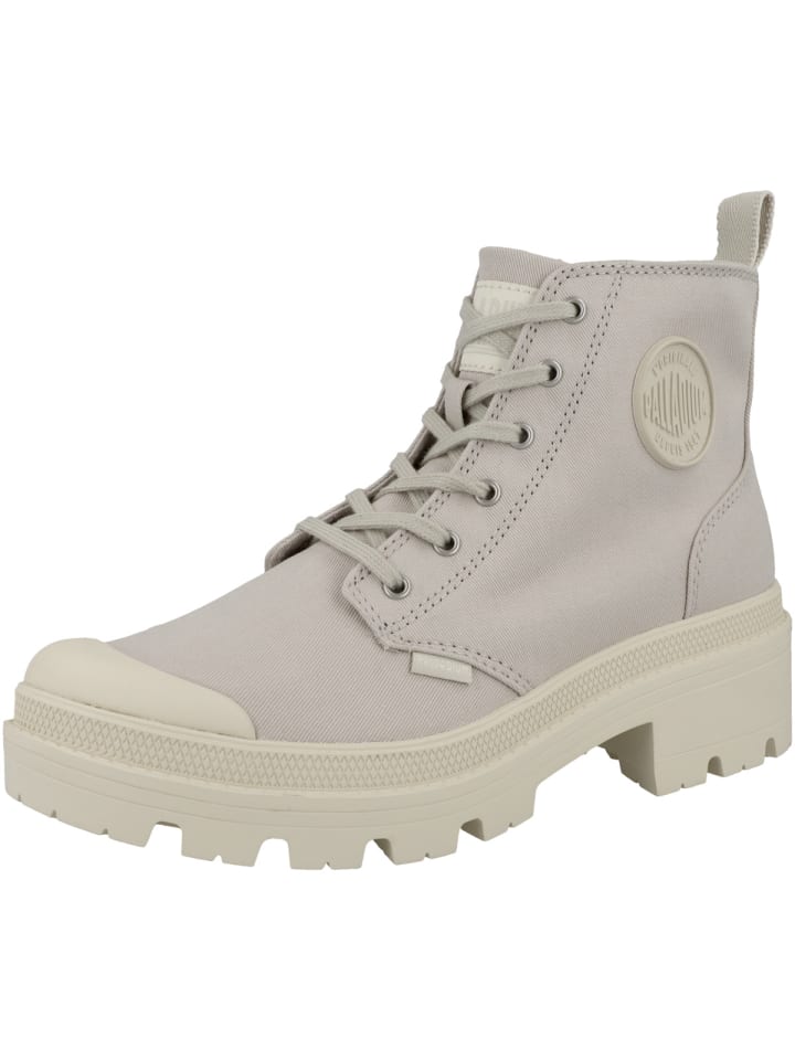 Palladium Schnürboots Pallabase in limango Twill günstig kaufen hellgrau 