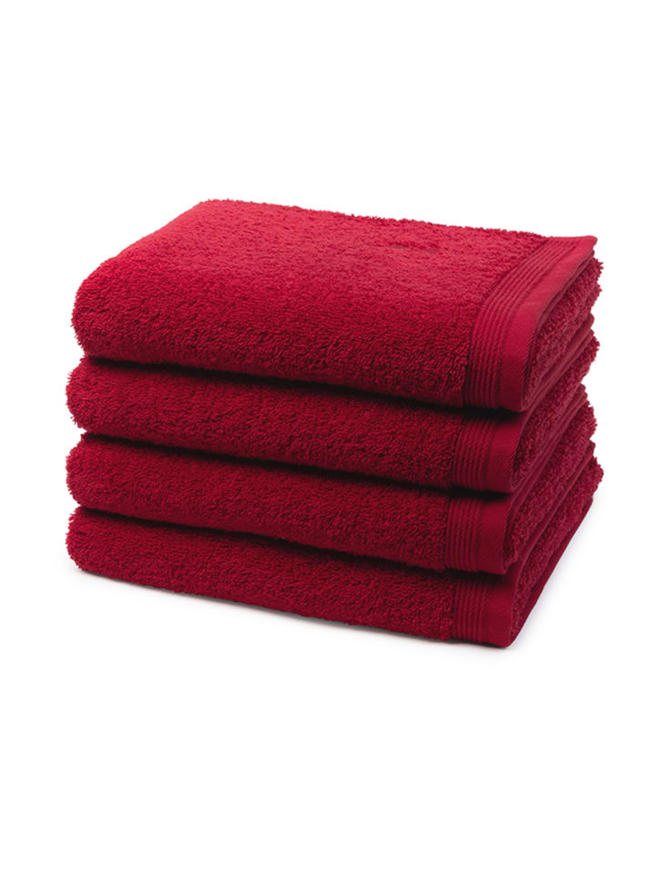 4 X Handtuch im Set Superwuschel in Ruby