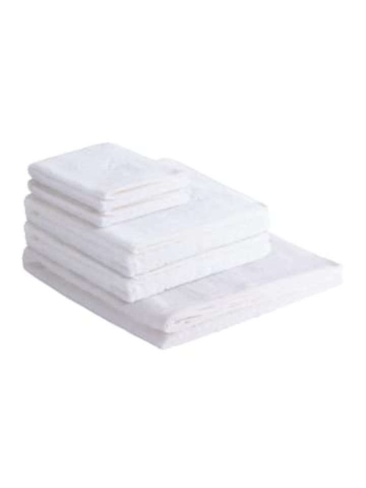 5-teiliges Set: Handtuch Frottier-Serie "Classic" in Weiss