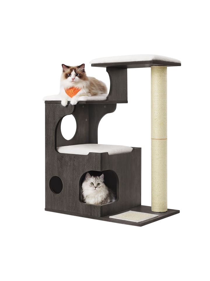Katzenbaum Caen in Nebelgrau - (B)42 x (H)88 x (T)66 cm