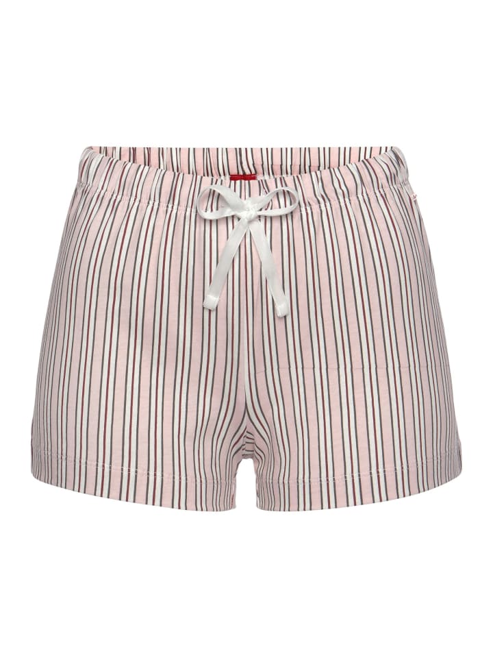 Pyjamashorts in blassrosa-gestreift