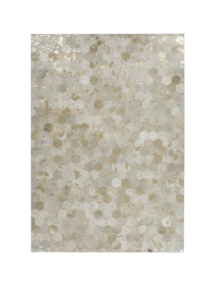Wohnzimmer Teppich – Kurzflorteppich Spark 210 in creme - gold - rechteckig