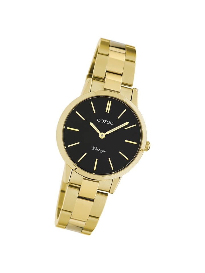 Analog-Armbanduhr Oozoo Vintage Series gold klein (ca. 30mm)
