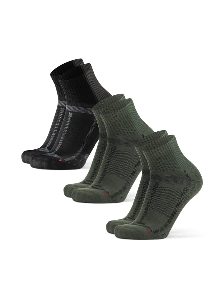 Socken Long Distance Quarter in black olive