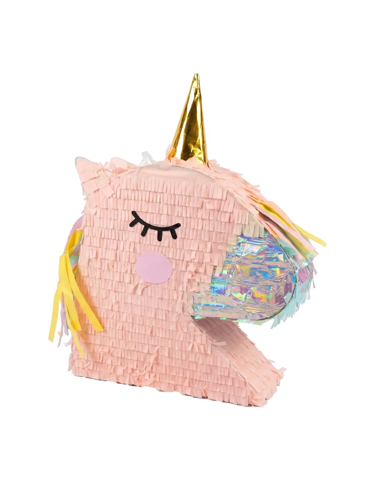 3-tlg. Pinata Set "Einhorn" in Bunt