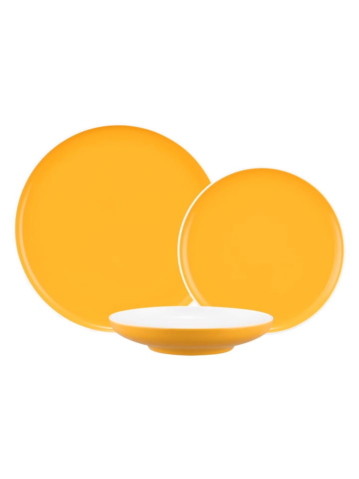 18-tlg. Teller-Set Sento Home Pure Colors in Mango Orange