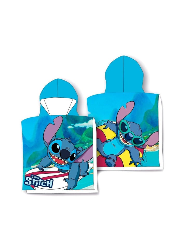 Lilo & Stitch Gemütlicher Kinder Kapuzenponcho für Zuhause und in Blau