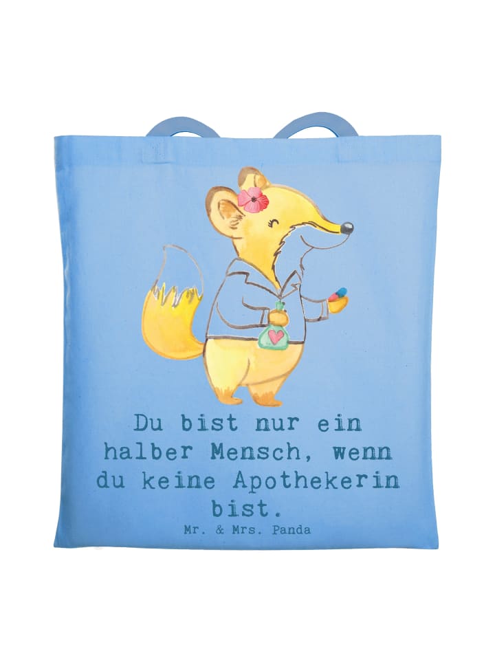 Jutebeutel Apothekerin Herz mit Spruch in Sky Blue