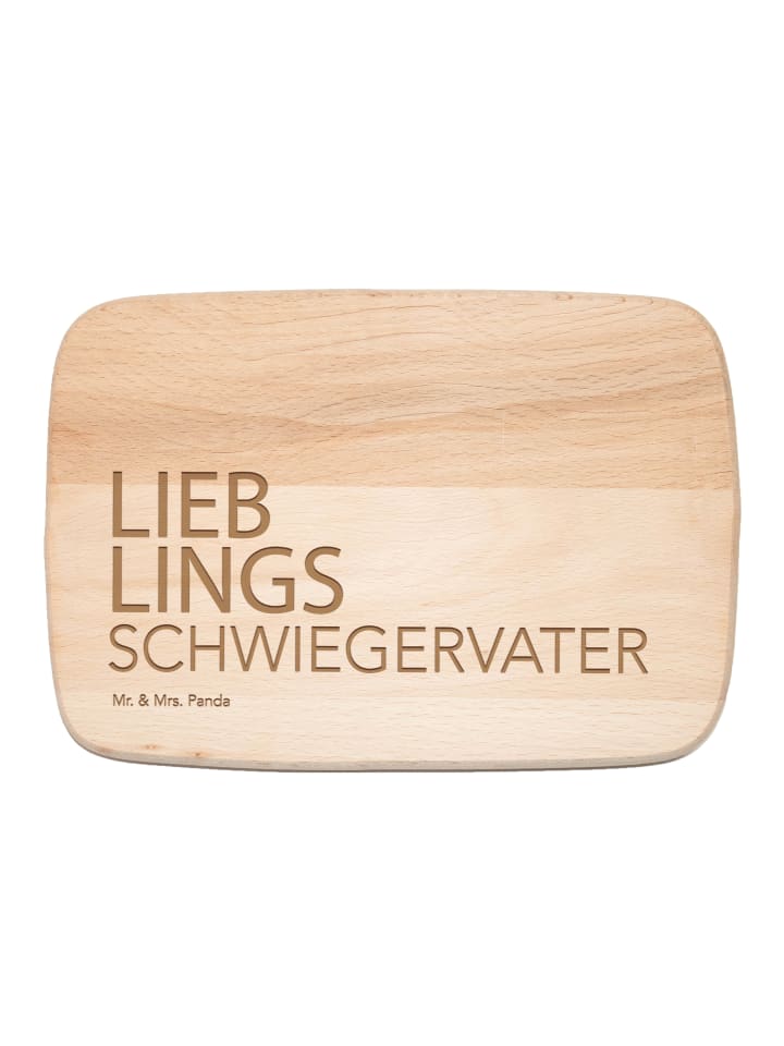 Buchenholz Schneidebrett Schwiegervater mit Spruch in Transparent