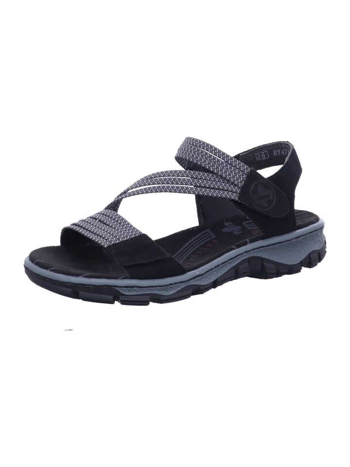 Sandalen in schwarz/pazifik/weiss
