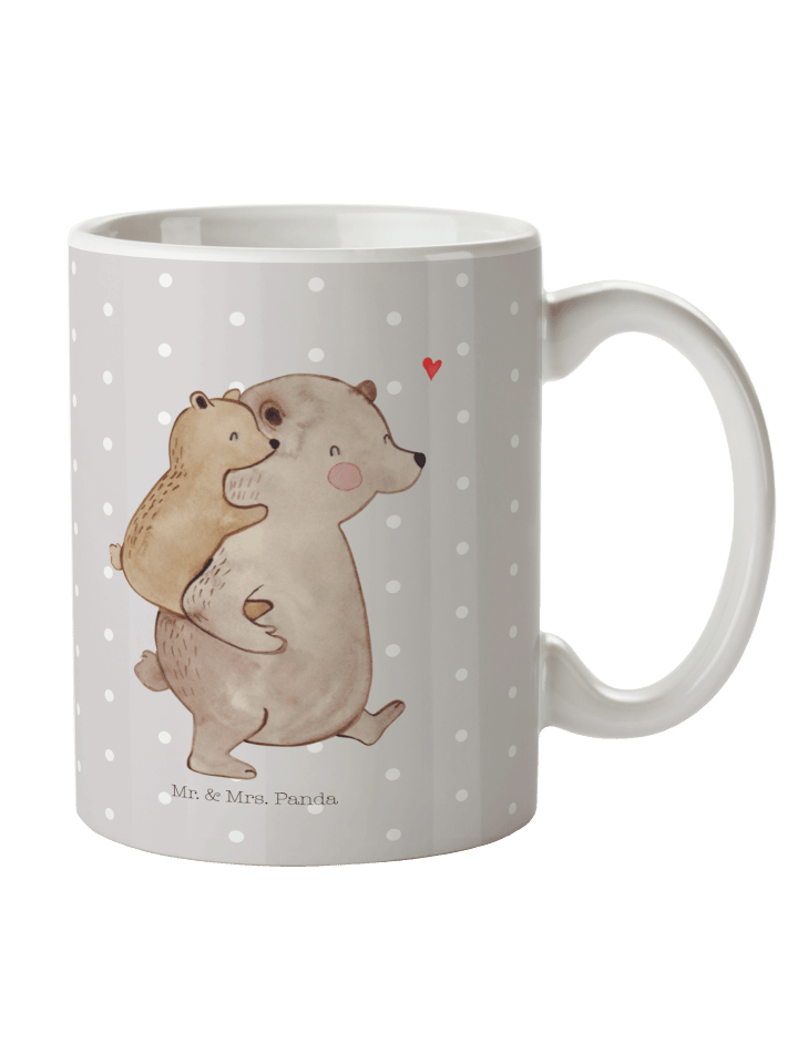 Tasse Papa Bär ohne Spruch in Grau Pastell
