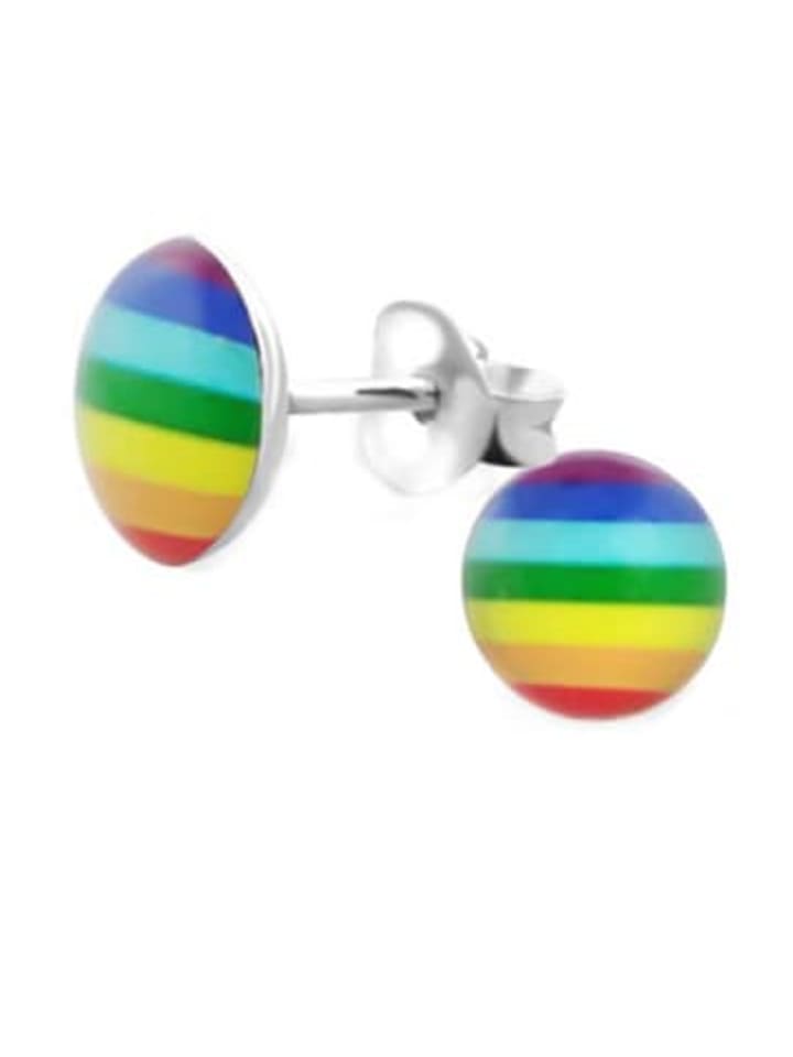 Ohrringe 925 Silber Regenbogen in Bunt