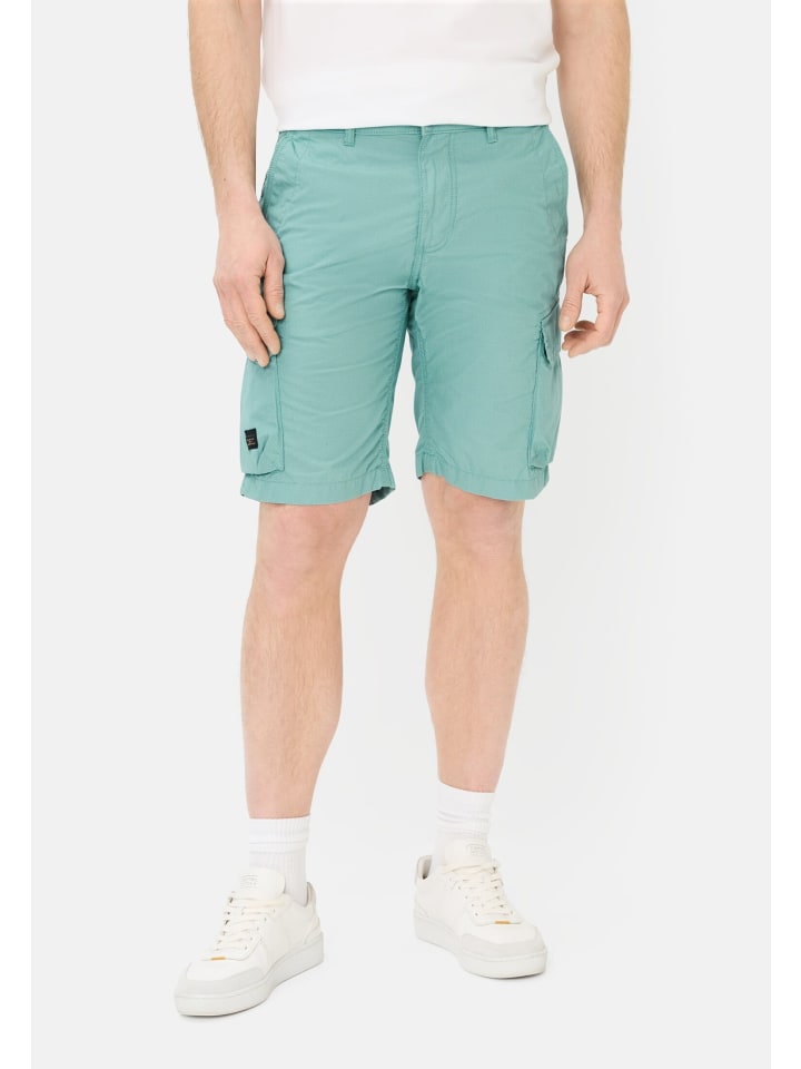 Cargoshorts aus reiner Baumwolle in Ozeangrün
