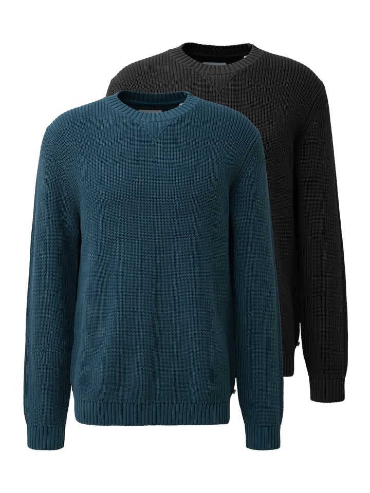Pullover Basic in Schwarz / dunkelblau