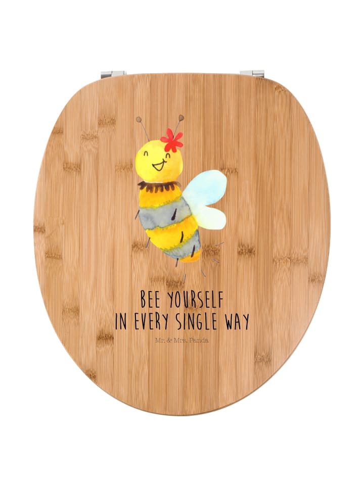 Toilettensitz Biene Blume mit Spruch in Braun
