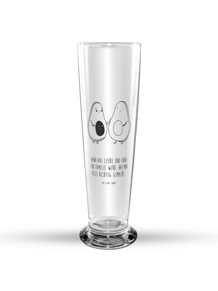 Bierglas Avocado Pärchen mit Spruch in Transparent