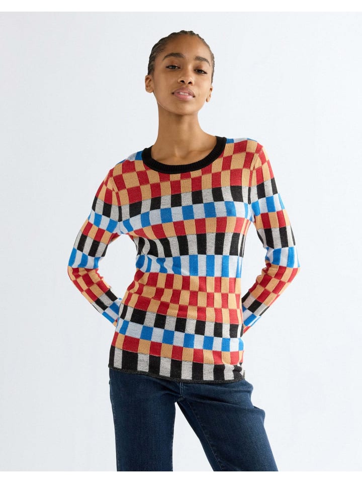 Pullover Knit Crew in Starting Line Check