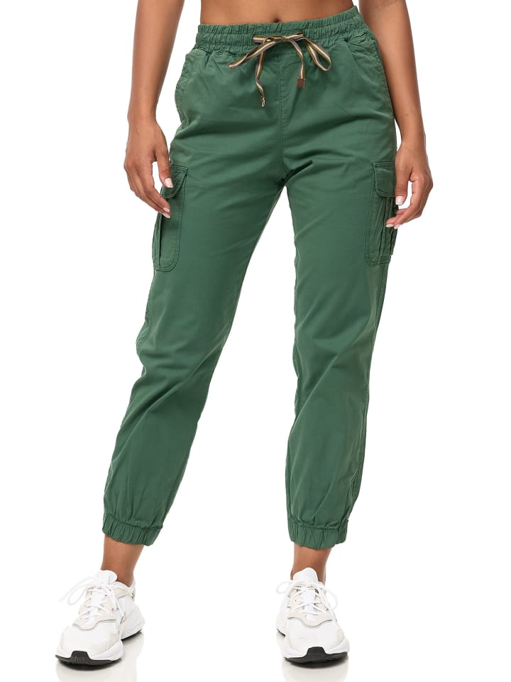 Cargohose "F600" - Regular Fit - in Rauchgrün